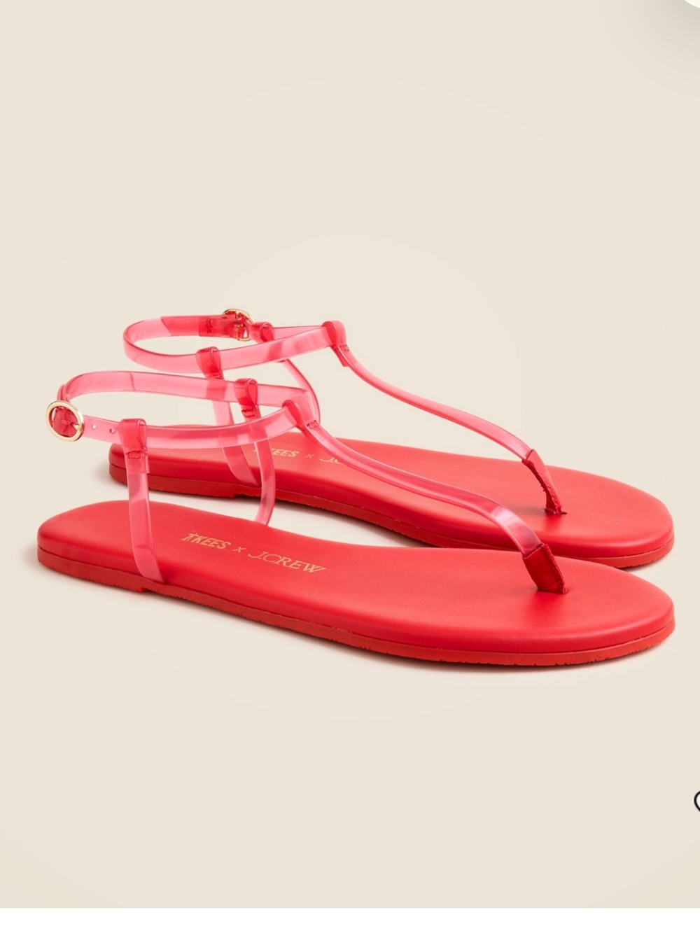 J. Crew Vintage Red Jelly T-Strap Sandals
